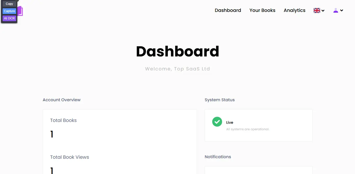 Quick Overview of FlipBooklets Dashboard