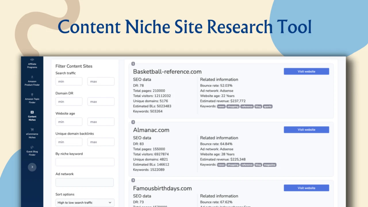 Advantages Of Using Affsync Niche Site Research Tool