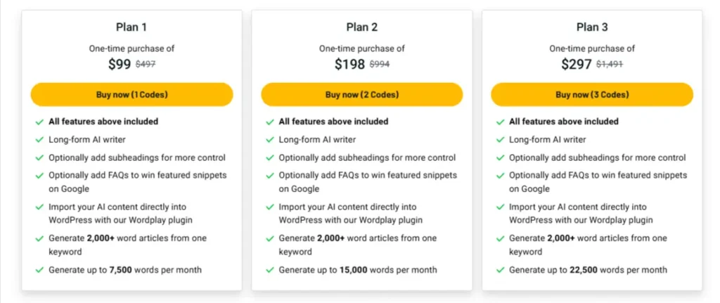 Wordplay-Pricing