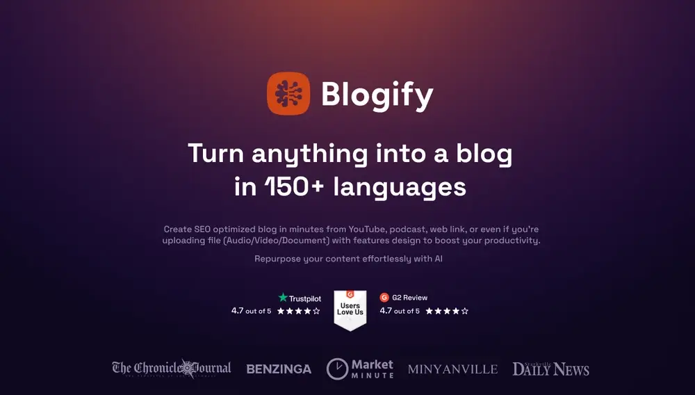 turn anything to blog with blogify